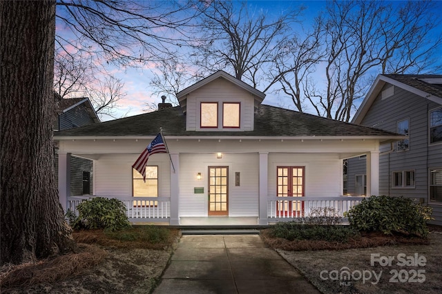 view of front of property with covered porch