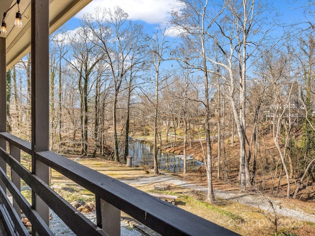 balcony with a water view