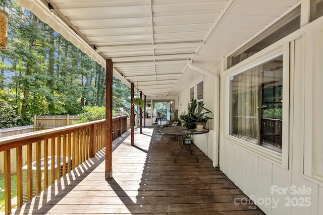 deck featuring fence