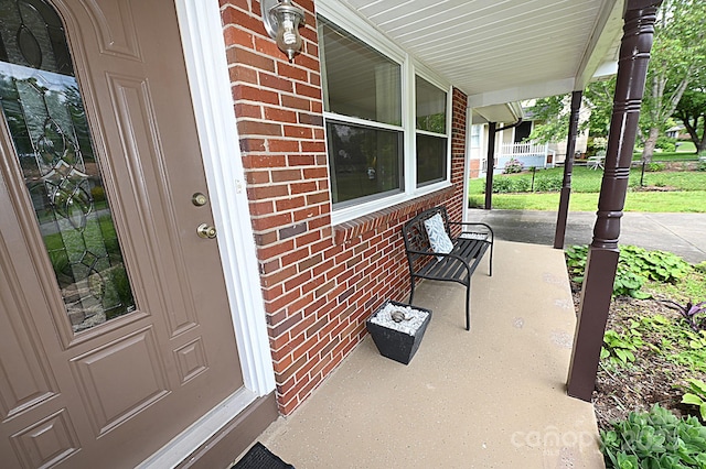 view of patio featuring covered porch