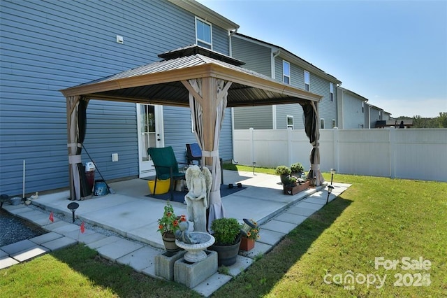 view of patio / terrace with a gazebo