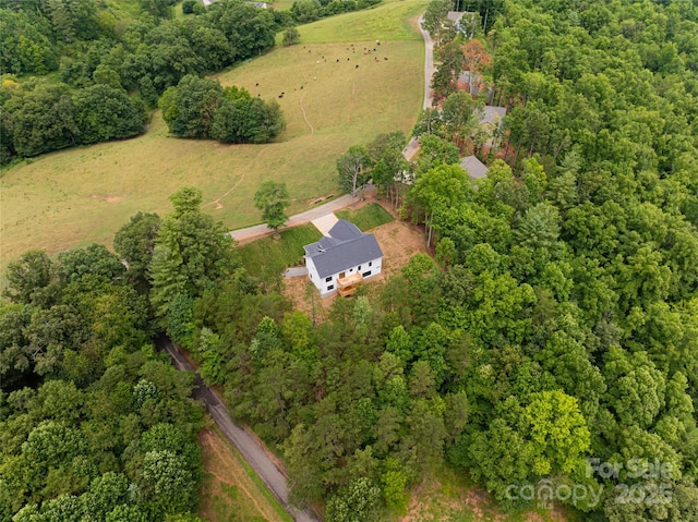 drone / aerial view featuring a rural view