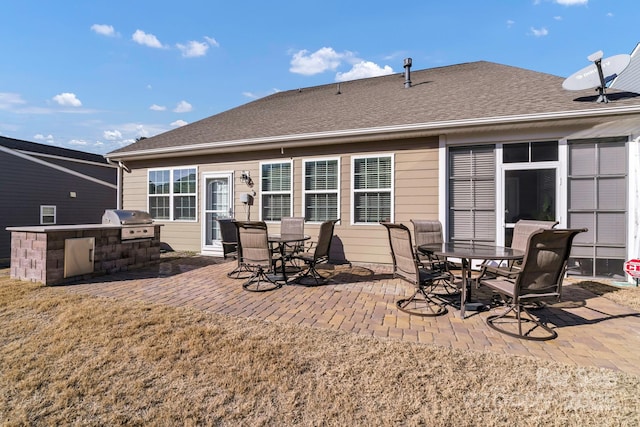 back of house with exterior kitchen and a patio area