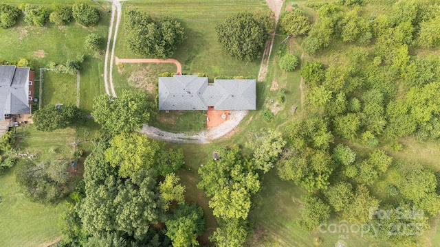 aerial view featuring a rural view