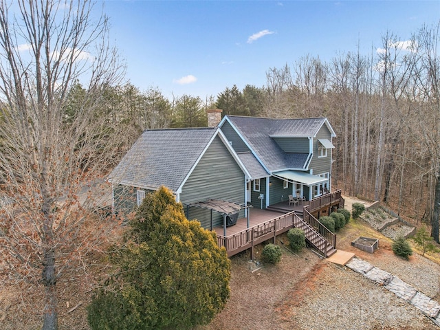 exterior space with a wooden deck