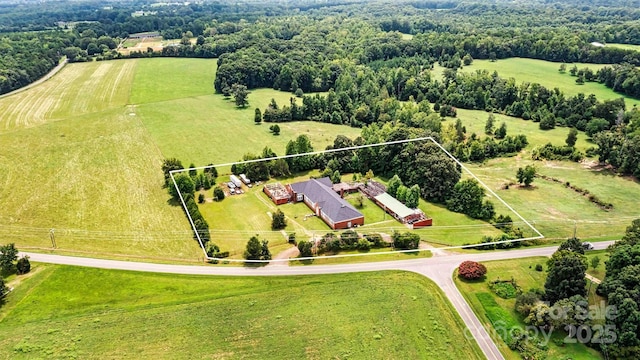 bird's eye view with a rural view