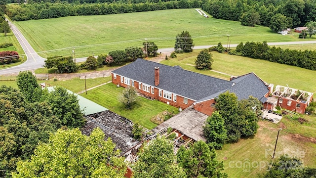 bird's eye view with a rural view