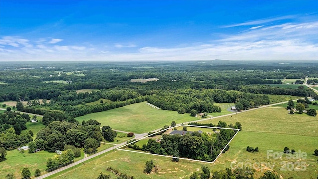 drone / aerial view featuring a rural view