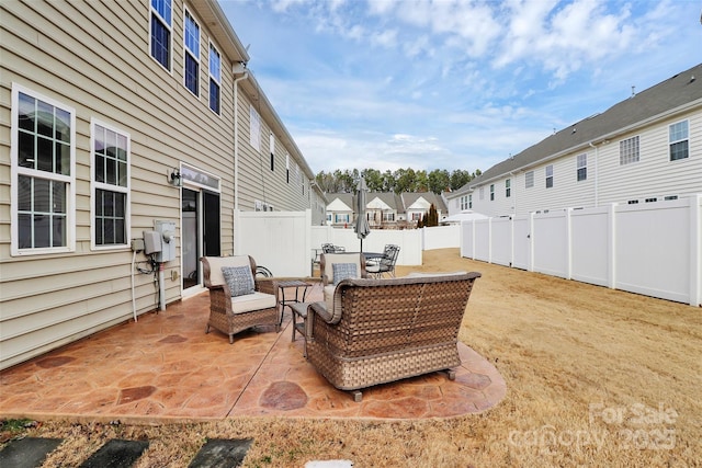 view of patio featuring outdoor lounge area