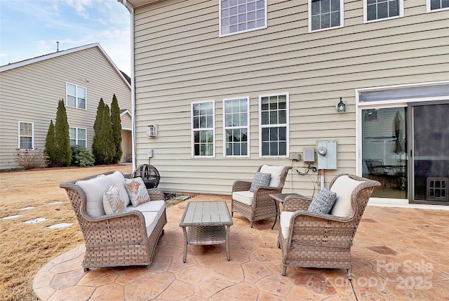 view of patio with an outdoor living space