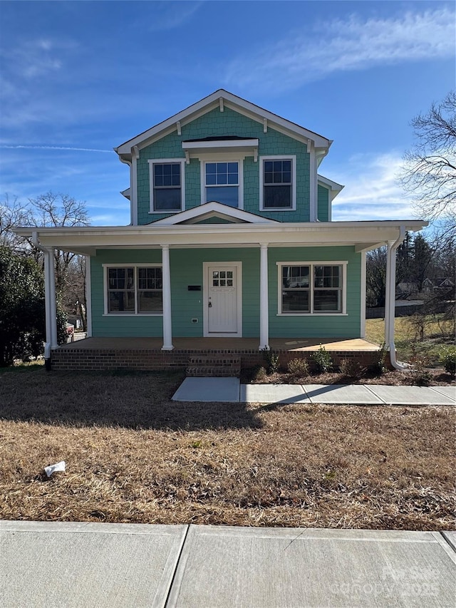 view of front of home with covered porch