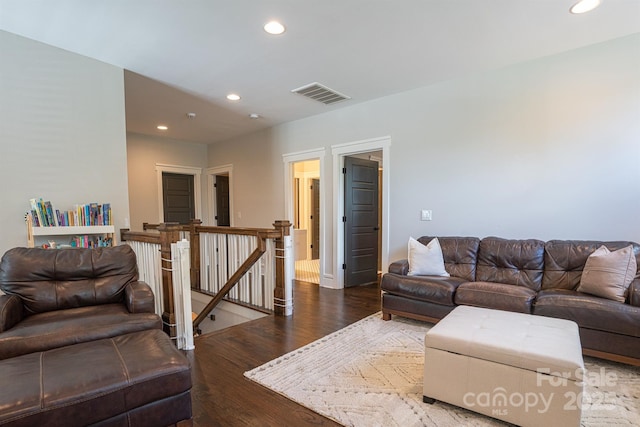 living room featuring wood-type flooring