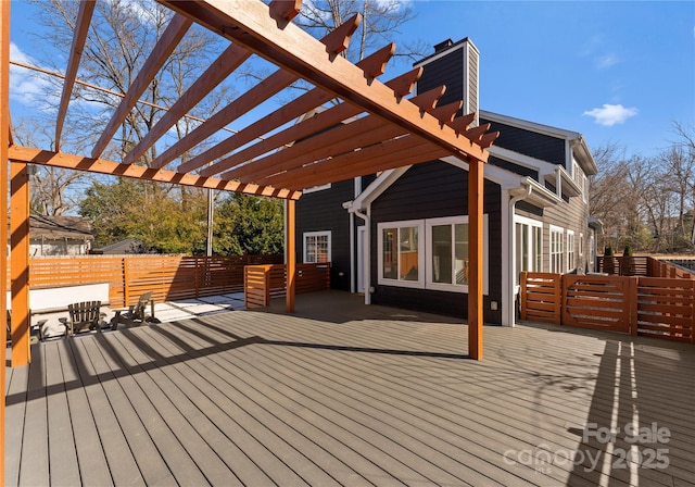 deck with a pergola