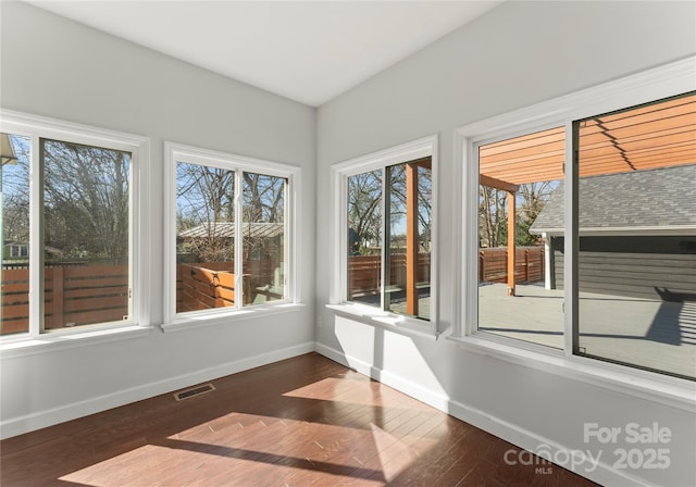 view of unfurnished sunroom