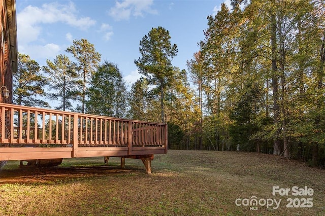 view of yard featuring a deck