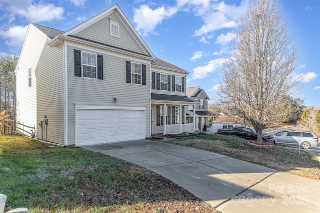 front of property with a garage