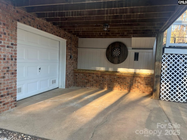 view of garage