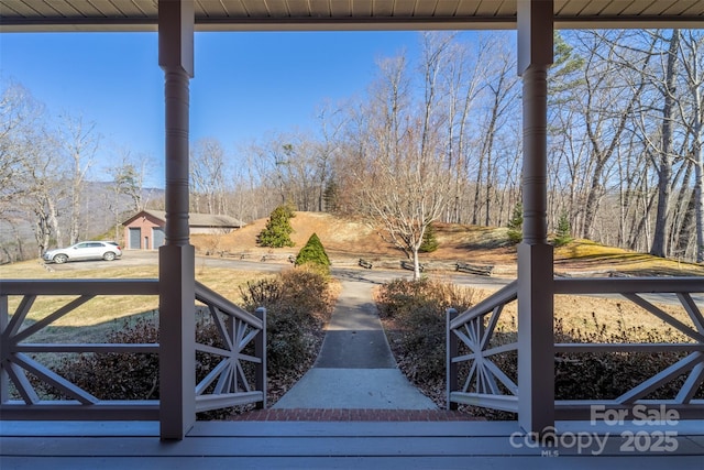 view of yard featuring a porch