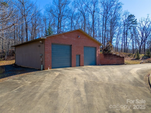 view of garage