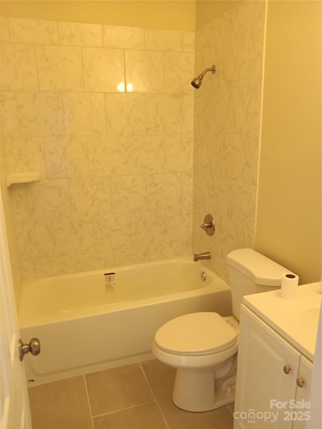 1331 Copper Creek Ln, Fort Mill, SC 29715 - full bathroom with tiled shower / bath, vanity, toilet, and tile patterned flooring