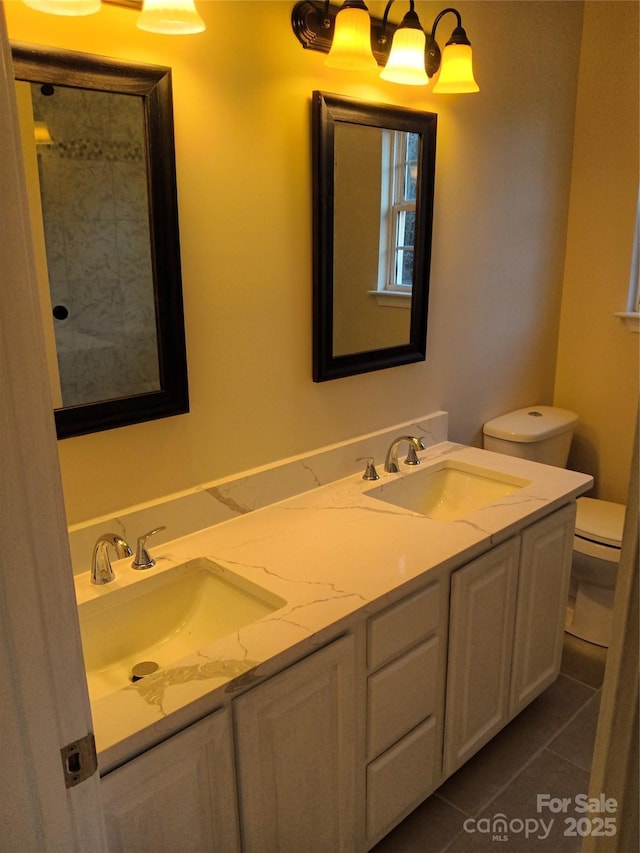 1331 Copper Creek Ln, Fort Mill, SC 29715 - bathroom featuring vanity, toilet, and tile patterned flooring