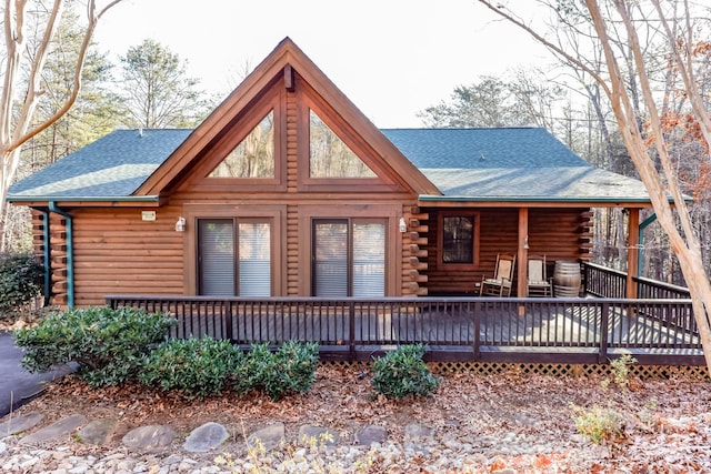 view of log-style house