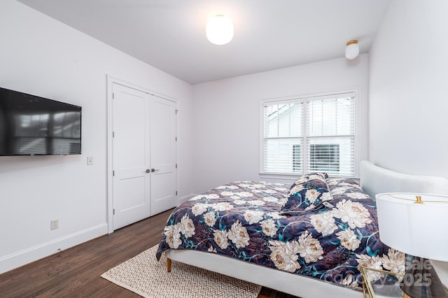 bedroom featuring dark wood-type flooring