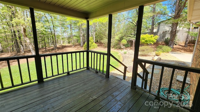 2076 Jay Clark Rd, Morganton, NC 28655 - wooden deck with fence and a lawn