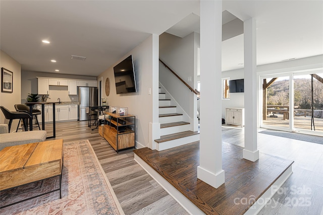 entryway featuring light hardwood / wood-style floors