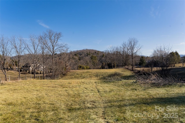 view of yard with a rural view