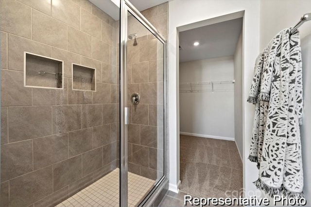 bathroom featuring walk in shower