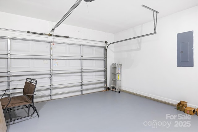 garage featuring electric panel