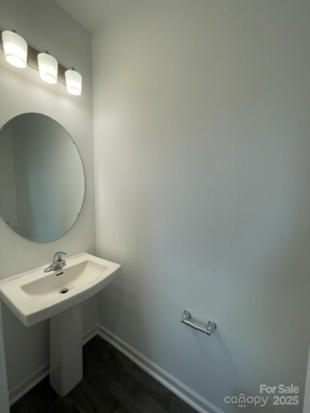 bathroom featuring hardwood / wood-style flooring