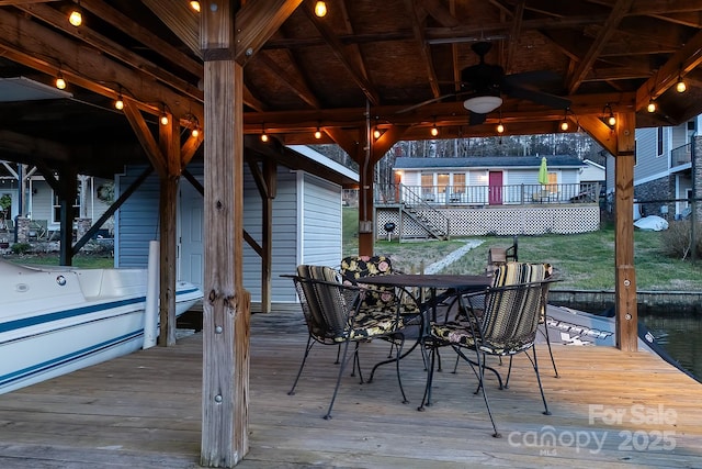 dock area with a wooden deck