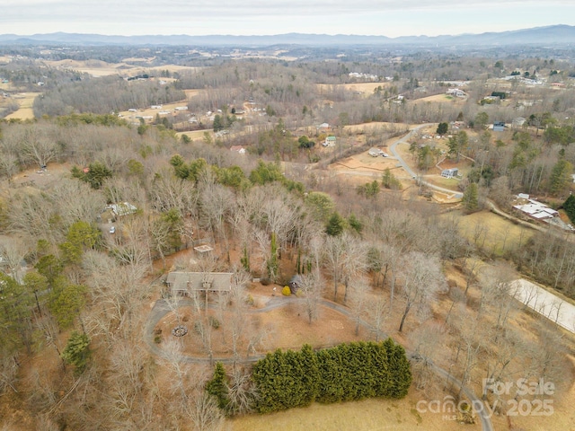 aerial view with a rural view and a mountain view