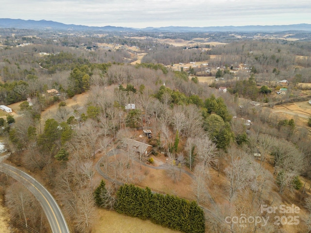 drone / aerial view with a mountain view