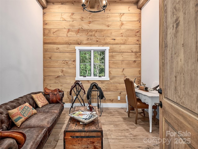 interior space with hardwood / wood-style flooring