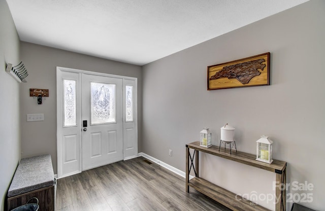 foyer entrance featuring hardwood / wood-style flooring