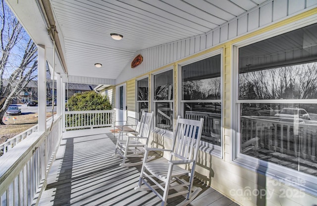 wooden deck with a porch