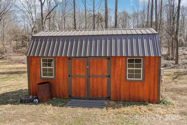 view of shed