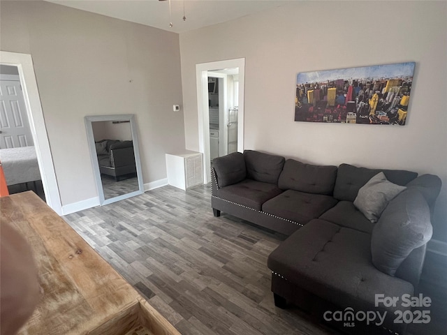 living room featuring hardwood / wood-style floors