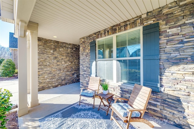 view of patio with a porch