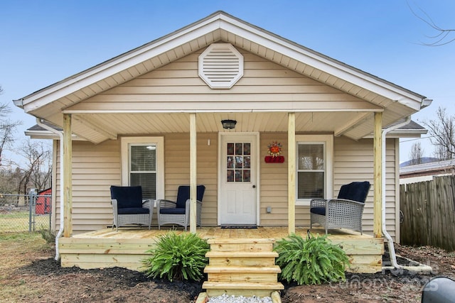 bungalow-style home with covered porch