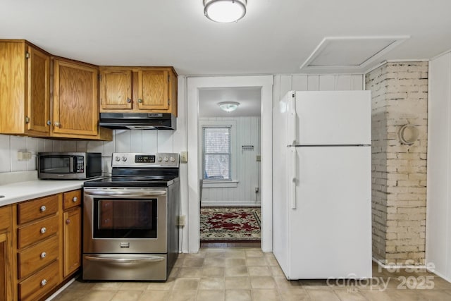 kitchen with appliances with stainless steel finishes