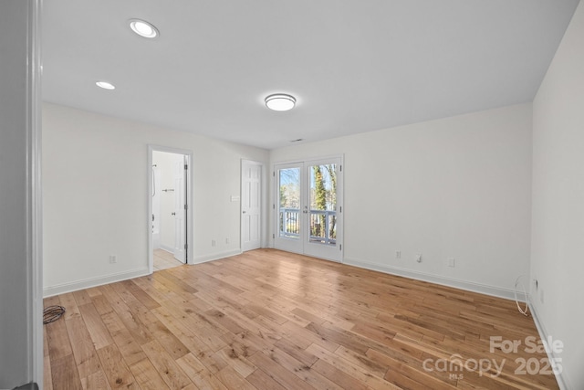 empty room featuring light wood-type flooring