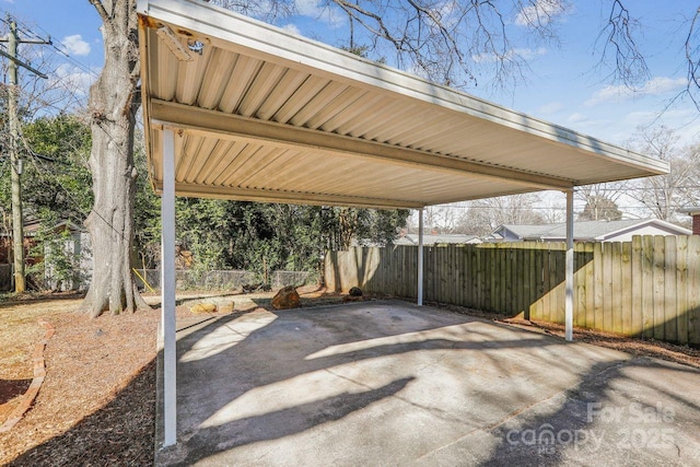 view of patio featuring a carport