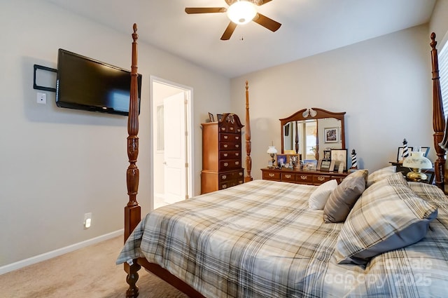 bedroom with carpet and ceiling fan