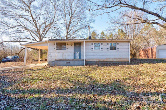 view of single story home