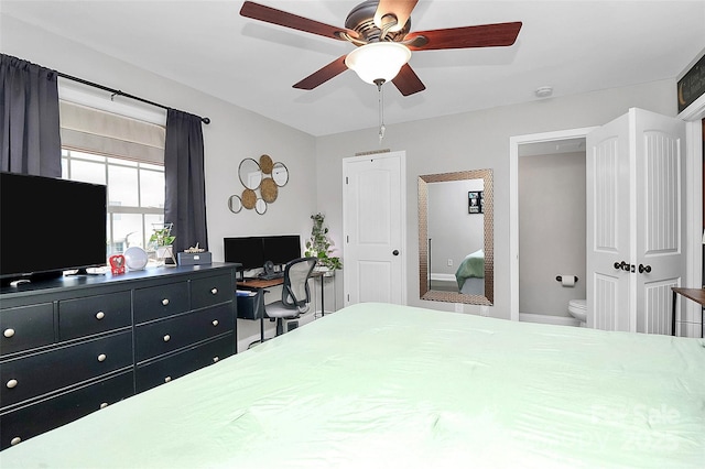 bedroom with ceiling fan