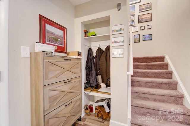 mudroom featuring hardwood / wood-style flooring